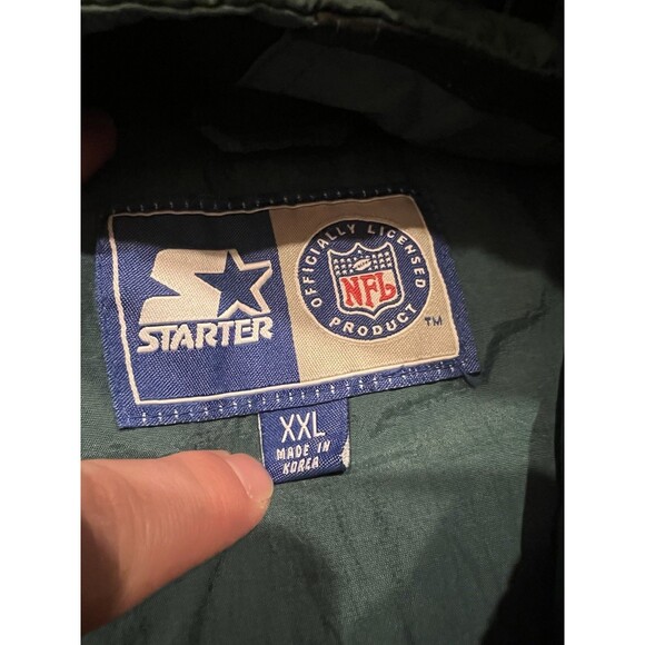 Vintage Philadelphia Eagles Jacket Mens XXL Green Starter Full Zip Coat Hooded - Picture 4 of 12